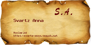 Svartz Anna névjegykártya